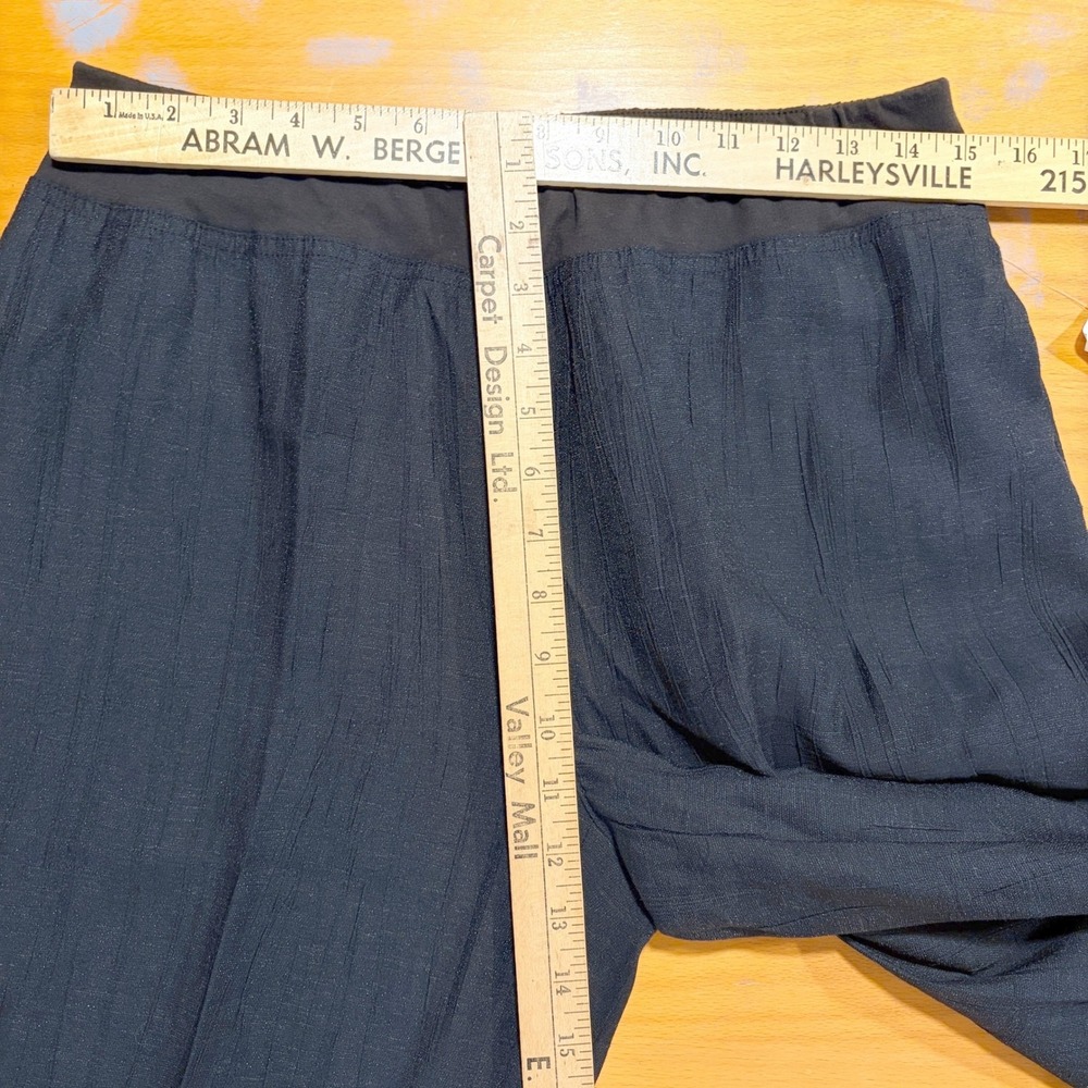 Jones Womens Black Wide Leg Textured Pull On Pants M High Rise Flowy Lightweight - Picture 8 of 9